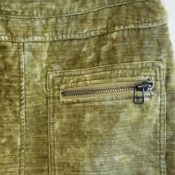 Free People Dust to Dust Velvet Yellowish Green Mini Skirt - Picture 4 of 12